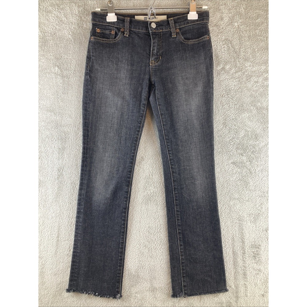 GAP Jeans Women's Size 1R Slim Fit Stretch Low Rise Whiskered Ankle Blue Denim